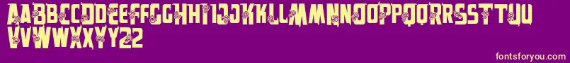 Vtksalpes Font – Yellow Fonts on Purple Background