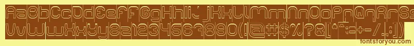 LIFE FOR FUN Hollow Inverse Font – Brown Fonts on Yellow Background