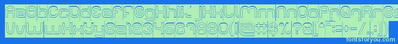 LIFE FOR FUN Hollow Inverse Font – Green Fonts on Blue Background