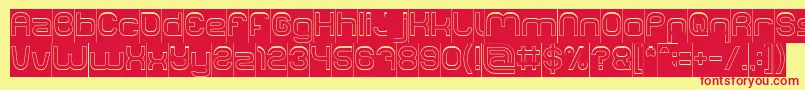 Шрифт LIFE FOR FUN Hollow Inverse – красные шрифты на жёлтом фоне