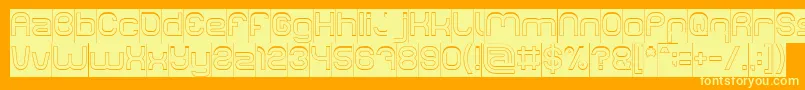 LIFE FOR FUN Hollow Inverse-Schriftart – Gelbe Schriften auf orangefarbenem Hintergrund