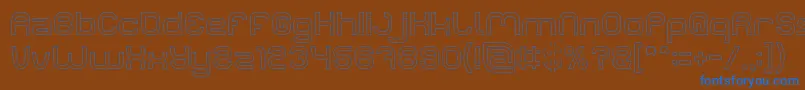 LIFE FOR FUN Hollow-Schriftart – Blaue Schriften auf braunem Hintergrund