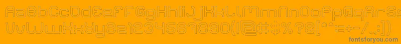 LIFE FOR FUN Hollow-Schriftart – Graue Schriften auf orangefarbenem Hintergrund