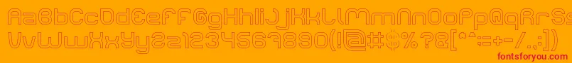 LIFE FOR FUN Hollow-Schriftart – Rote Schriften auf orangefarbenem Hintergrund