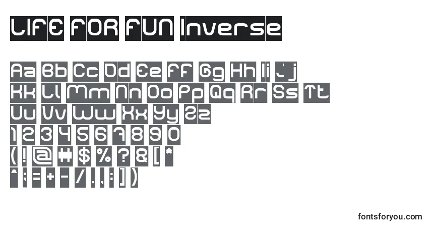 LIFE FOR FUN Inverseフォント–アルファベット、数字、特殊文字
