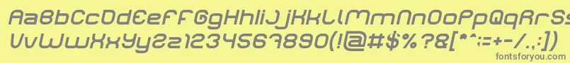 Police LIFE FOR FUN Italic – polices grises sur fond jaune