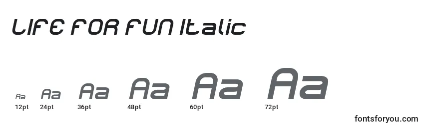 Größen der Schriftart LIFE FOR FUN Italic