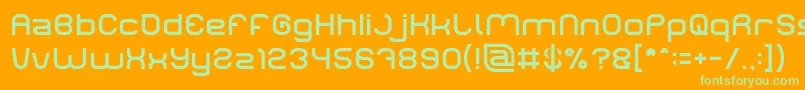 Fonte LIFE FOR FUN Light – fontes verdes em um fundo laranja
