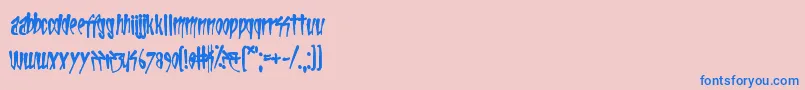 Life In The Fast Lane Font – Blue Fonts on Pink Background