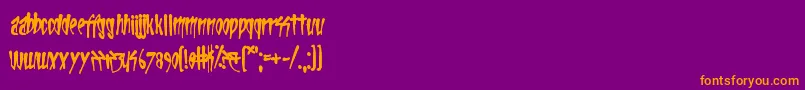 Life In The Fast Lane-fontti – oranssit fontit violetilla taustalla