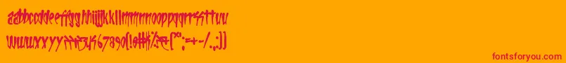 Life In The Fast Lane Font – Red Fonts on Orange Background