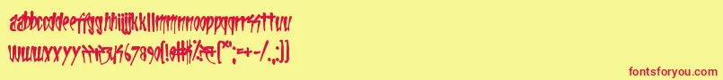 Life In The Fast Lane Font – Red Fonts on Yellow Background