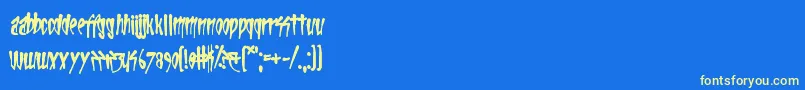 Fonte Life In The Fast Lane – fontes amarelas em um fundo azul