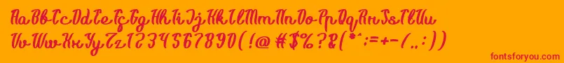 Life Is Font Bold Font – Red Fonts on Orange Background