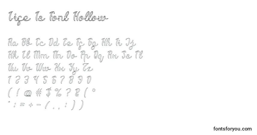 Life Is Font Hollow-fontti – aakkoset, numerot, erikoismerkit