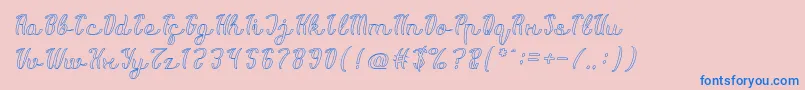 Life Is Font Hollow Font – Blue Fonts on Pink Background