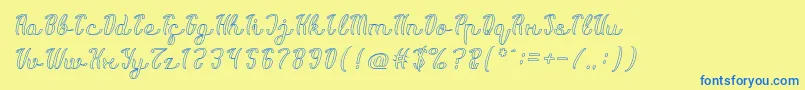 Life Is Font Hollow Font – Blue Fonts on Yellow Background