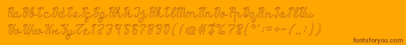 Life Is Font Hollow Font – Brown Fonts on Orange Background