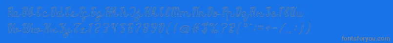 Life Is Font Hollow-Schriftart – Graue Schriften auf blauem Hintergrund