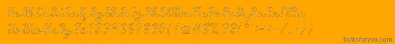 Life Is Font Hollow-Schriftart – Graue Schriften auf orangefarbenem Hintergrund