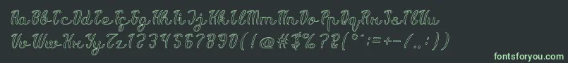 Life Is Font Hollow Font – Green Fonts on Black Background