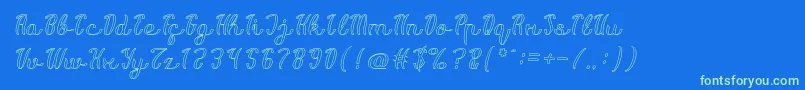 Life Is Font Hollow Font – Green Fonts on Blue Background