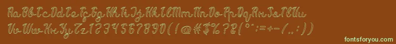 Life Is Font Hollow Font – Green Fonts on Brown Background