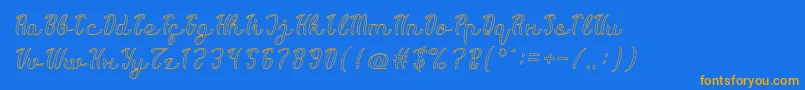 Life Is Font Hollow Font – Orange Fonts on Blue Background