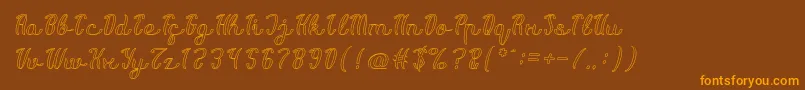 Life Is Font Hollow-Schriftart – Orangefarbene Schriften auf braunem Hintergrund