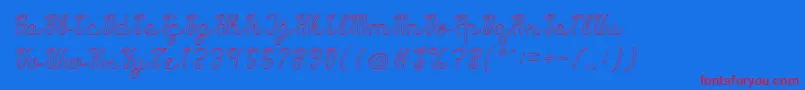 Life Is Font Hollow Font – Red Fonts on Blue Background