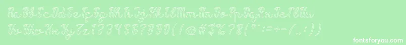 Life Is Font Hollow Font – White Fonts on Green Background