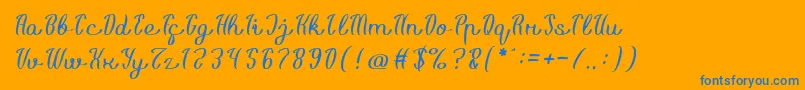 Life Is Font Light Font – Blue Fonts on Orange Background
