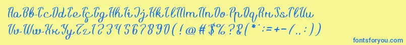 Life Is Font Light Font – Blue Fonts on Yellow Background