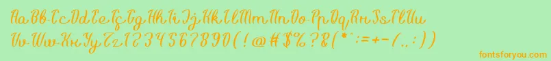 Life Is Font Light Font – Orange Fonts on Green Background