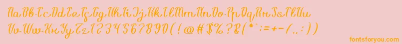 Life Is Font Light Font – Orange Fonts on Pink Background