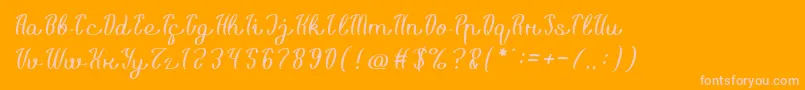 Life Is Font Light Font – Pink Fonts on Orange Background