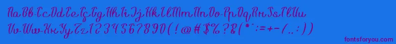 Life Is Font Light Font – Purple Fonts on Blue Background