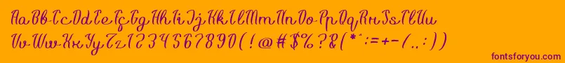 Life Is Font Light Font – Purple Fonts on Orange Background