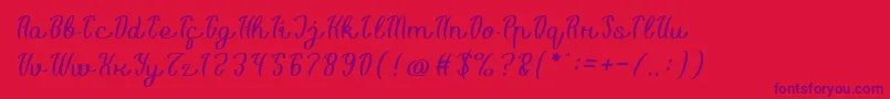 Life Is Font Light Font – Purple Fonts on Red Background