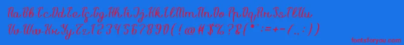 Life Is Font Light-Schriftart – Rote Schriften auf blauem Hintergrund
