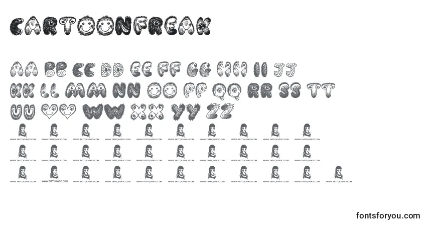 CartoonFreak-fontti – aakkoset, numerot, erikoismerkit