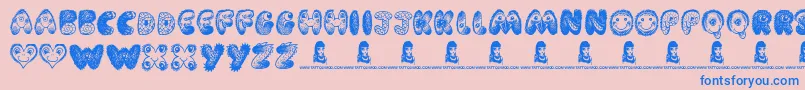 CartoonFreak Font – Blue Fonts on Pink Background