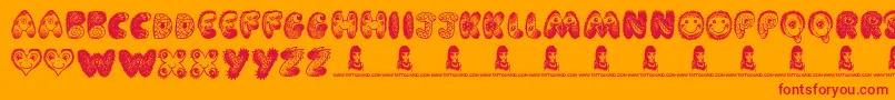 CartoonFreak Font – Red Fonts on Orange Background