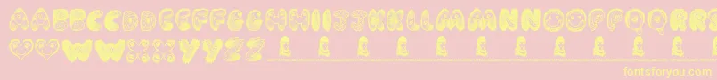 CartoonFreak-Schriftart – Gelbe Schriften auf rosa Hintergrund