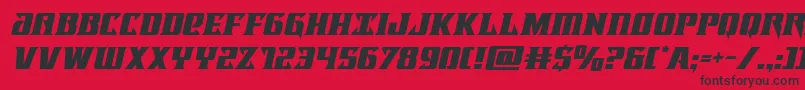 Czcionka lifeforceital – czarne czcionki na czerwonym tle