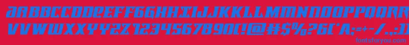 フォントlifeforceital – 赤い背景に青い文字