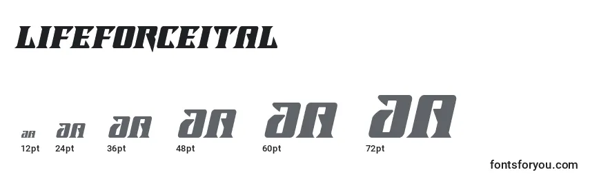 Lifeforceital (132581) Font Sizes