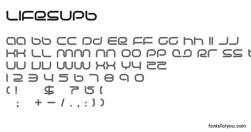 Schriftart Lifesupb – Alphabet, Zahlen, spezielle Symbole