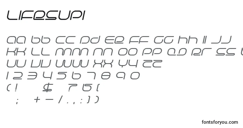 Fuente Lifesupi - alfabeto, números, caracteres especiales