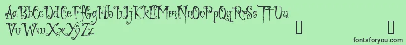フォントLIGED    – 緑の背景に黒い文字